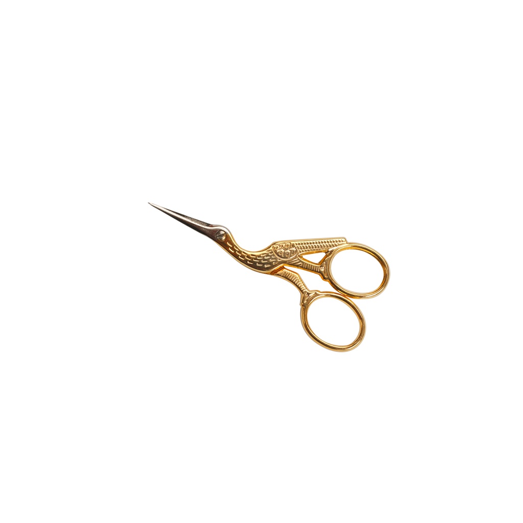 Gilted stork embroidery scissors