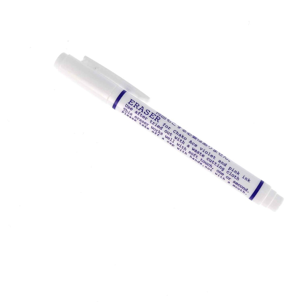 Eraser for pink and purple fabric markers