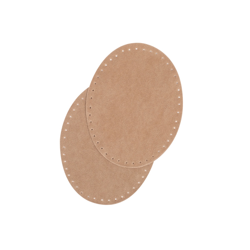 Sew-on suede oval repair patches