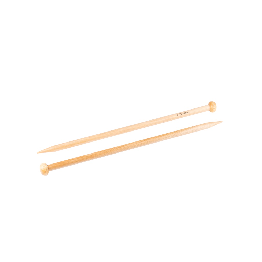 Aiguilles à tricoter grosses mailles en bambou - 35 cm