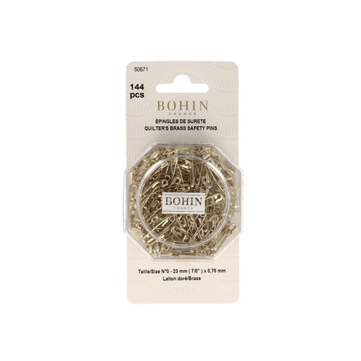 Safety pins - coiled spring yellow brass S2