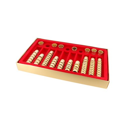 Thimble assortment in suede tray