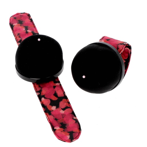 [W99994] Bracelet porte épingles rose / noir ajustable