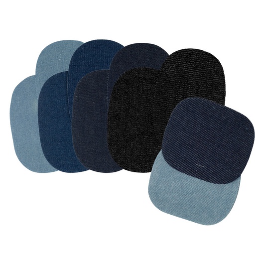 [W61793] 10 blisters pack 5 colors iron on oval repair patches - &quot;jeans&quot;
